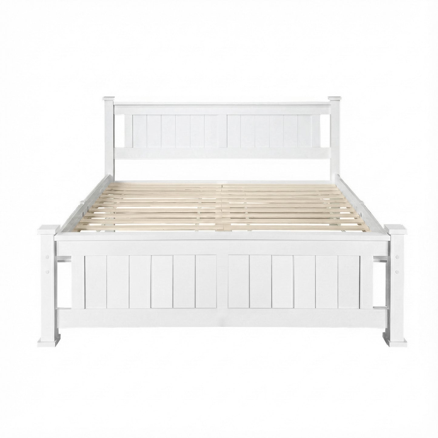 Mystique White Wooden Bed Frame no Drawers - Double
