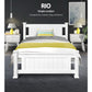 Mystique Wooden Bed Frame no Drawers - White King Single