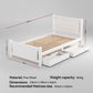 Mellow Bed Frame Wooden Platform with 2 Storage Drawers - White King Single