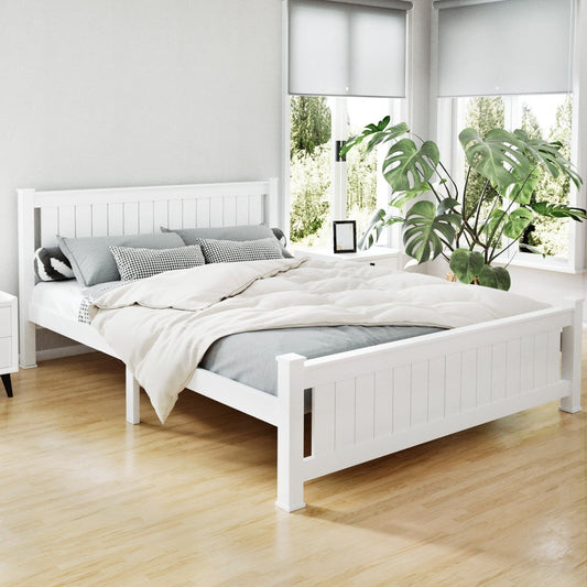 Amber Bed & Mattress Package no Drawers - White Queen