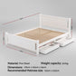 Mellow Bed Frame Wooden Platform with 2 Storage Drawers - White Queen