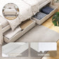 Mellow Bed Frame Wooden Platform with 2 Storage Drawers - White Queen