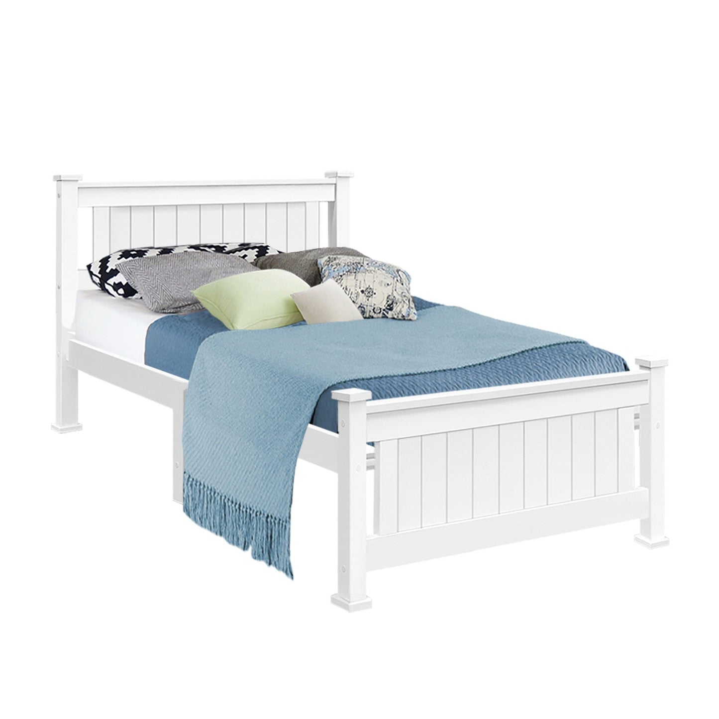 Amber Bed & Mattress Package no Drawers - White Single