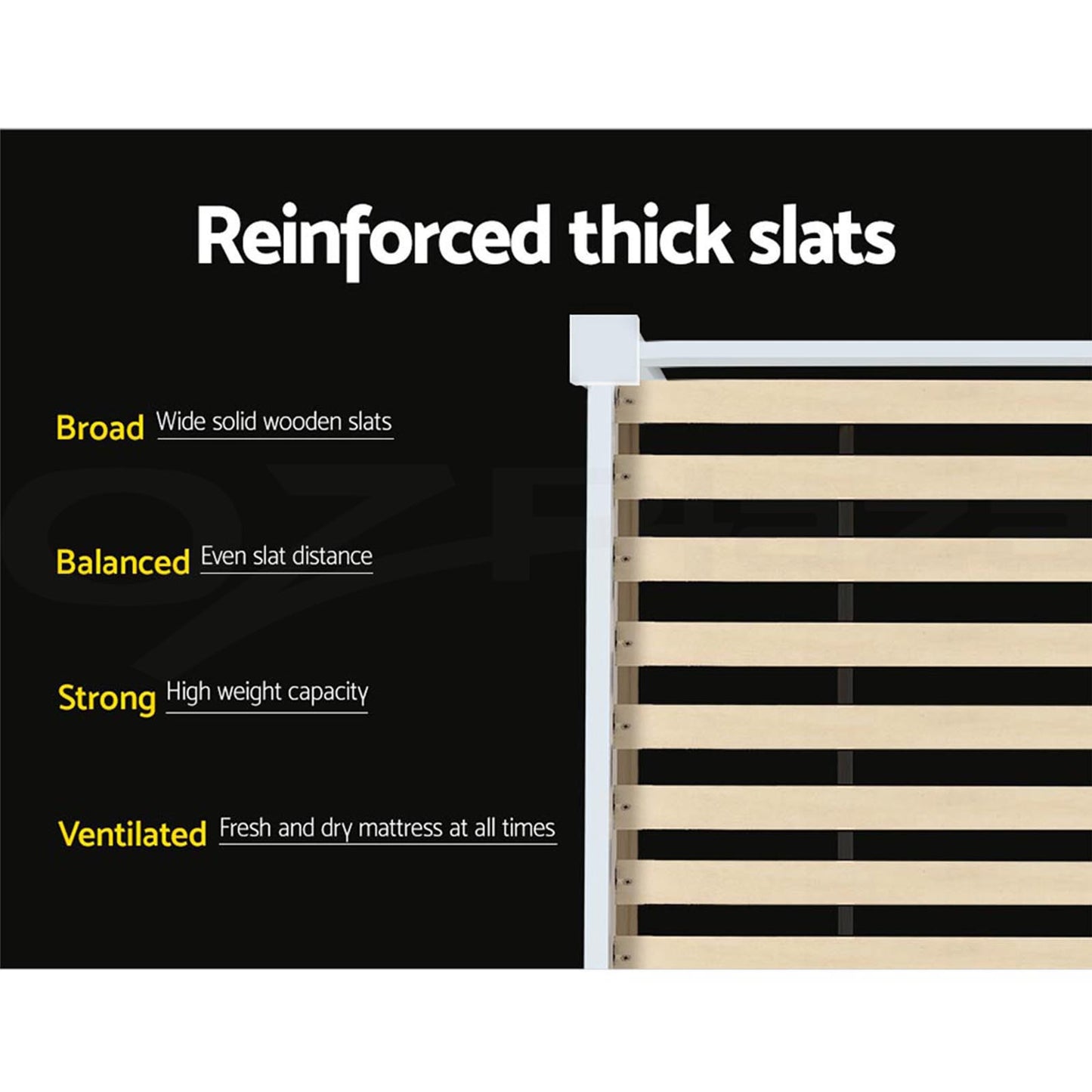 Mystique Wooden Bed Frame Timber with Storage Drawers - White Single