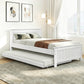 Trudy Trundle Bed Frame Timber Slat - White King Single