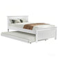 Trudy Trundle Bed Frame Timber Slat - White King Single