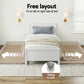 Trudy Trundle Bed Frame Timber Slat - White King Single