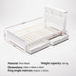 Glowra Bed Frame Wooden with 2 Storage Drawers - White King Single