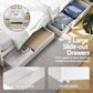 Glowra Bed Frame Wooden with 2 Storage Drawers - White King Single