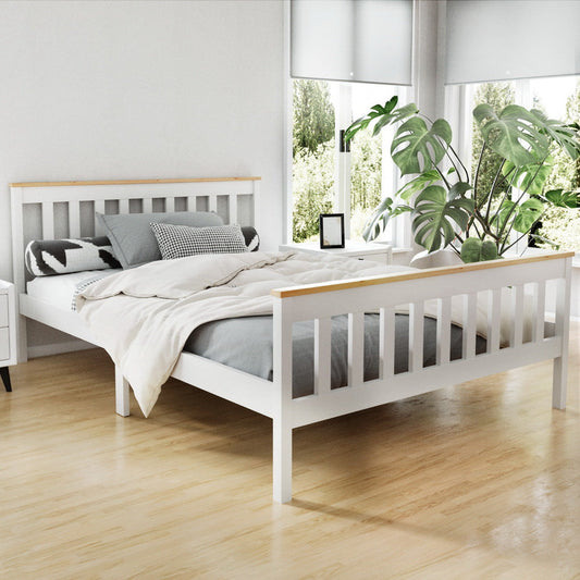 Pearl Bed & Mattress Package with 34cm Black Mattress - White Double