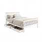 Breeze Bed Frame Wooden Platform with 2 Storage Drawers - White Double