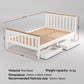 Breeze Bed Frame Wooden Platform with 2 Storage Drawers - White Double