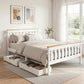 Breeze Bed Frame Wooden Platform with 2 Storage Drawers - White Double