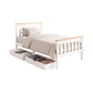 Breeze Bed Frame Wooden Platform with 2 Storage Drawers - White Single