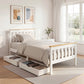 Breeze Bed Frame Wooden Platform with 2 Storage Drawers - White Single