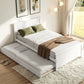 Malta Bed Frame with Trundle Solid Wood Toddler Bunk Bed with Headboard - White Single