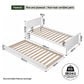 Malta Bed Frame with Trundle Solid Wood Toddler Bunk Bed with Headboard - White Single