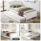 Malta Bed Frame with Trundle Solid Wood Toddler Bunk Bed with Headboard - White Single