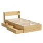 Maeve Bed Frame with 2 Drawers Platform Bed with Headboard Bed Base with USB Ports - Natural King Single