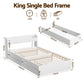 Maeve Bed Frame with Charging Ports and 2 Drawers - White King Single