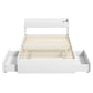 Maeve Bed Frame with Charging Ports and 2 Drawers - White King Single