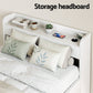 Maeve Bed Frame with Charging Ports and 2 Drawers - White King Single