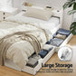 Maeve Bed Frame with Charging Ports and 2 Drawers - White King Single