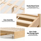 Maeve Bed Frame with 2 Storage Drawers Platform Bed Base with USB Ports Sturdy Wooden Slat Support - Natural Single
