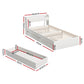 Maeve Bed Frame with Charging Ports and 2 Drawers - White Single
