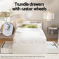 Maeve Bed Frame with Charging Ports and 2 Drawers - White Single