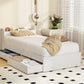 Maeve Bed Frame with Charging Ports and 2 Drawers - White Single