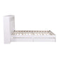 Algiers Bed Frame with Storage Bookcase Headboard, USB & Type-C Ports & Drawers - White Queen