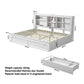 Isla Solid Wood Double Platform Bed Frame with Storage Headboard - White Double