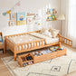 Harlem Kids Bed Frame with 3 Storage Drawer Montessori Bed - Natural Single