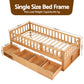 Harlem Kids Bed Frame with 3 Storage Drawer Montessori Bed - Natural Single
