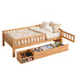 Harlem Kids Bed Frame with 3 Storage Drawer Montessori Bed - Natural Single