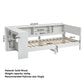 Sydney Solid Wood Corner Platform Bed Frame with Built-in Desk - White Single