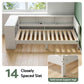 Sydney Solid Wood Corner Platform Bed Frame with Built-in Desk - White Single
