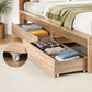 Ornel Set of 2 Under Bed Storage with Wheels Rolling Wooden Drawers Single & Double
