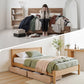 Ornel Set of 2 Under Bed Storage with Wheels Rolling Wooden Drawers Single & Double