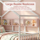 Karelia Kids Bed Frame House Bed Solid Wood Montessori Bed for Toddler  - White Single