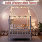 Karelia Kids Bed Frame House Bed Solid Wood Montessori Bed for Toddler  - White Single