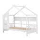 Karelia Kids Bed Frame House Bed Solid Wood Montessori Bed for Toddler  - White Single