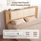 Kinsale Bed Frame with 2 Drawers PU Leather Headboard & Charging Station - Oak King Single
