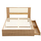 Kinsale Bed Frame with 2 Drawers PU Leather Headboard & Charging Station - Oak Queen