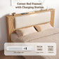 Kinsale Bed Frame with 2 Drawers PU Leather Headboard & Charging Station - Oak Queen