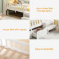 Tarsia Bed Frame Storage Drawers Montessori Bed with Headboard USB Ports & Led Light  - White Single