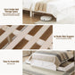 Madrid Bed Frame with Storage Drawers White Platform LED - White Double