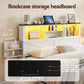 Madrid Bed Frame with Storage Drawers White Platform LED - White Queen