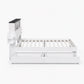 Madrid Bed Frame with Storage Drawers White Platform LED - White Single